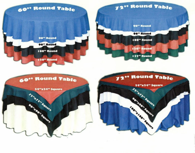 Linens Maryland Event Als, What Size Tablecloth Fits A 72 Inch Round Table